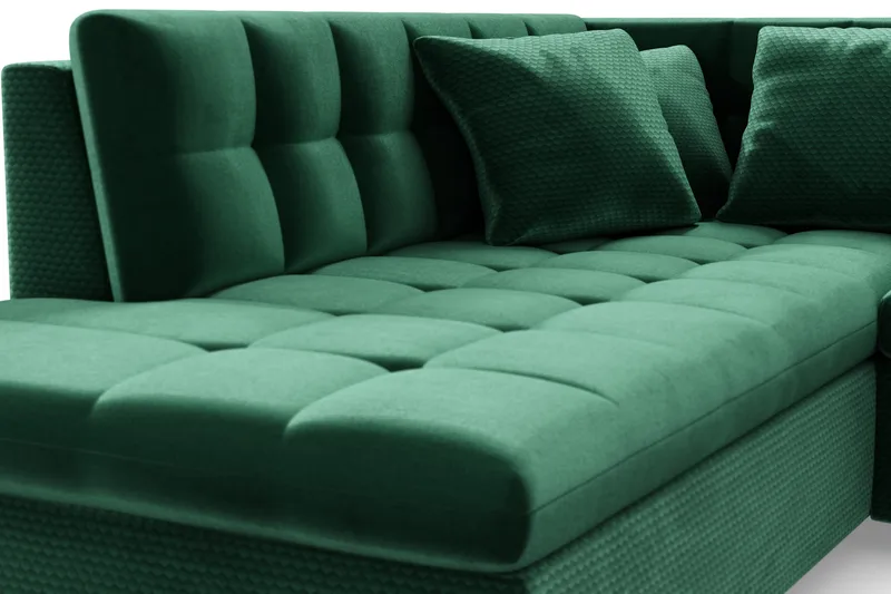 Dynir Hjørnesovesofa Chaiselong Højre - Mørkegrøn - Møbler - Sofaer - Sovesofaer