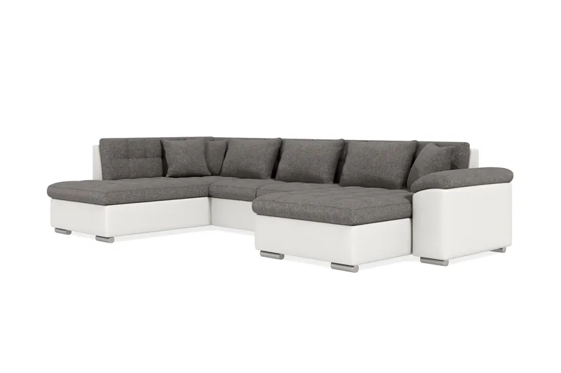 Dynir Hjørnesovesofa Chaiselong med Opbevaring Højre - Hvid/Lysegrå - Møbler - Sofaer - Sovesofaer