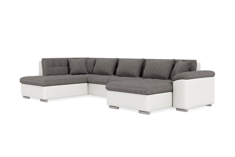 Dynir Hjørnesovesofa Chaiselong med Opbevaring Højre - Hvid/Lysegrå - Møbler - Sofaer - Sovesofaer
