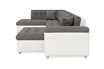Dynir Hjørnesovesofa Chaiselong med Opbevaring Højre - Hvid/Lysegrå - Møbler - Sofaer - Sovesofaer