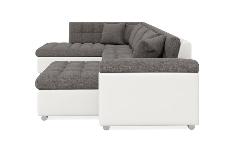 Dynir Hjørnesovesofa Chaiselong med Opbevaring Højre - Hvid/Lysegrå - Møbler - Sofaer - Sovesofaer