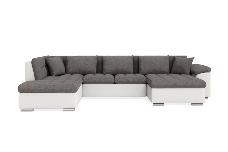 Dynir Hjørnesovesofa Chaiselong med Opbevaring Højre - Hvid/Lysegrå - Møbler - Sofaer - Sovesofaer
