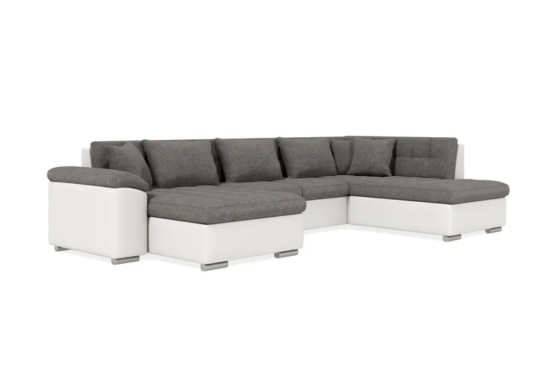 Dynir Hjørnesovesofa Chaiselong med Opbevaring Venstre - Lysegrå/Hvid - Møbler - Sofaer - Sovesofaer