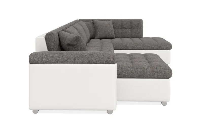 Dynir Hjørnesovesofa Chaiselong med Opbevaring Venstre - Lysegrå/Hvid - Møbler - Sofaer - Sovesofaer