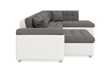 Dynir Hjørnesovesofa Chaiselong med Opbevaring Venstre - Lysegrå/Hvid - Møbler - Sofaer - Sovesofaer