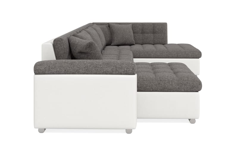 Dynir Hjørnesovesofa Chaiselong med Opbevaring Venstre - Lysegrå/Hvid - Møbler - Sofaer - Sovesofaer