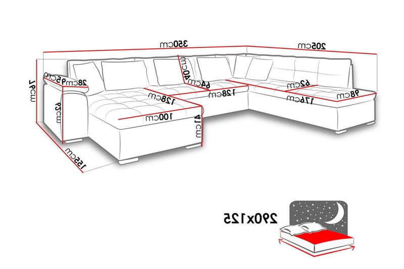 Dynir Hjørnesovesofa Chaiselong Venstre - Mørkegrøn - Møbler - Sofaer - Sovesofaer