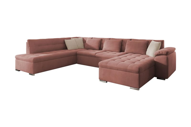 Dynir Sovesofa m. Chaiselonger 4-Pers. - Lyserød - Sovesofaer - Sovesofa chaiselong