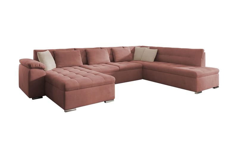 Dynir Sovesofa m. Chaiselonger 4-Pers. - Lyserød - Møbler - Sofaer - Sovesofaer