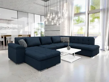 Dynir Sovesofa med chaiselong og chaiselong 5-personers - Blå - Møbler - Sofaer - Sovesofaer
