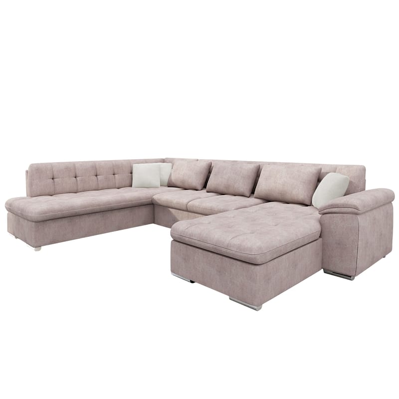 Dynir Sovesofa med chaiselong og chaiselong 5-personers - Rosa - Møbler - Sofaer - Sovesofaer