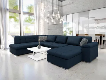Dynir Sovesofa med chaiselong og chaiselong 5-personers - Blå - Møbler - Sofaer - Sovesofaer