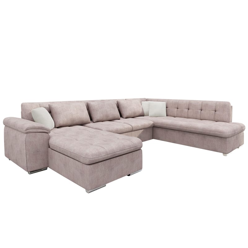 Dynir Sovesofa med chaiselong og chaiselong 5-personers - Rosa - Møbler - Sofaer - Sovesofaer
