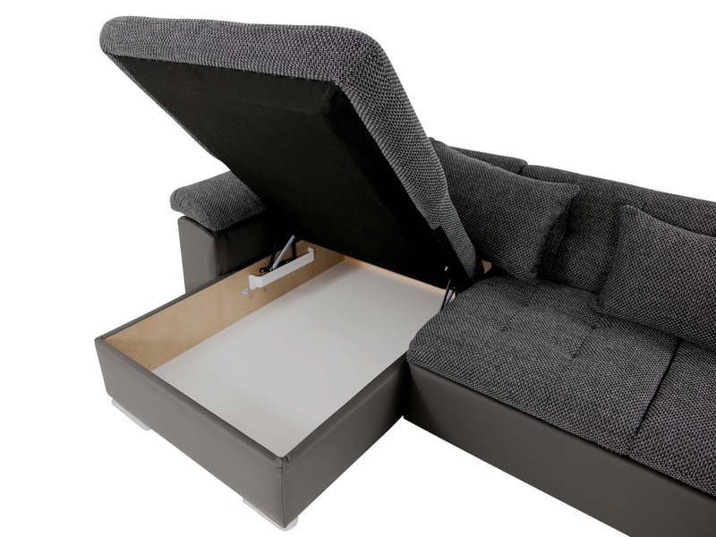 Dynir Sovesofa med chaiselong og chaiselong 5-personers - Blå - Møbler - Sofaer - Sovesofaer