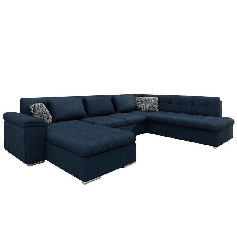 Dynir Sovesofa med chaiselong og chaiselong 5-personers - Blå - Møbler - Sofaer - Sovesofaer