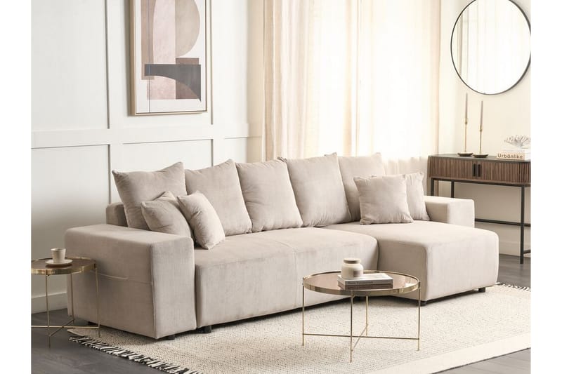 Dysis Hjørnesovesofa 3-personers - Taupe/Sort - Møbler - Sofaer - Sovesofaer
