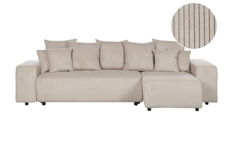 Dysis Hjørnesovesofa 3-personers - Taupe/Sort - Møbler - Sofaer - Sovesofaer