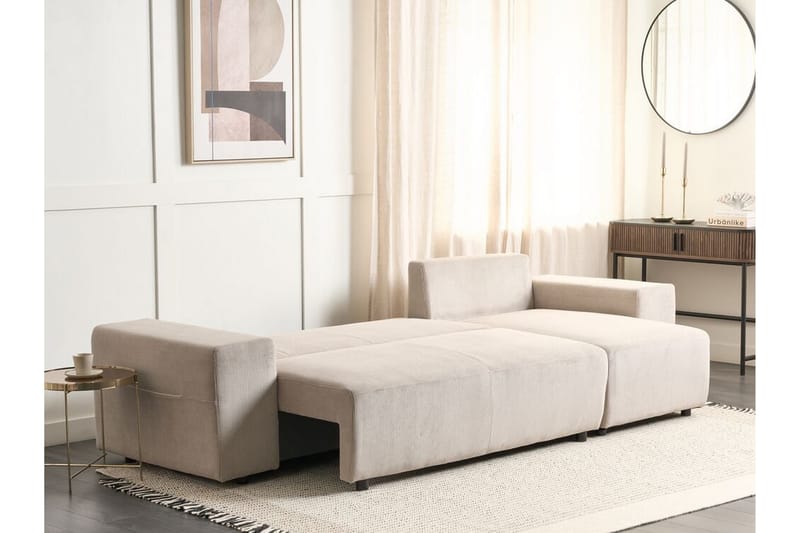 Dysis Hjørnesovesofa 3-personers - Taupe/Sort - Møbler - Sofaer - Sovesofaer
