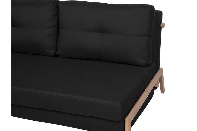Edland 2-personers Rektangulær Sovesofa Foldbar 152 cm i Stof med Træben - Sort - Møbler - Sofaer - Sovesofaer