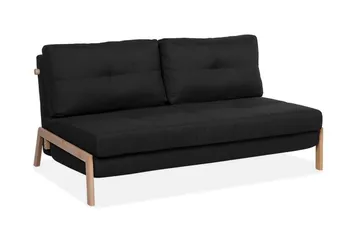 Edland 2-personers Rektangulær Sovesofa Foldbar 152 cm i Stof med Træben - Sort - Møbler - Sofaer - Sovesofaer