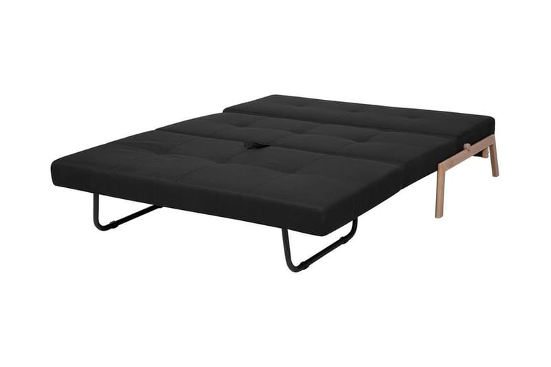 Edland 2-personers Rektangulær Sovesofa Foldbar 152 cm i Stof med Træben - Sort - Møbler - Sofaer - Sovesofaer