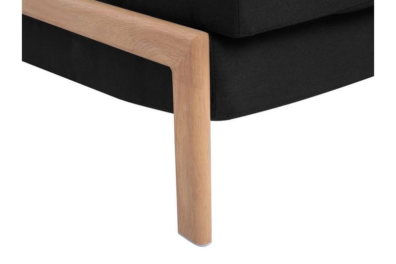 Edland 2-personers Rektangulær Sovesofa Foldbar 152 cm i Stof med Træben - Sort - Møbler - Sofaer - Sovesofaer