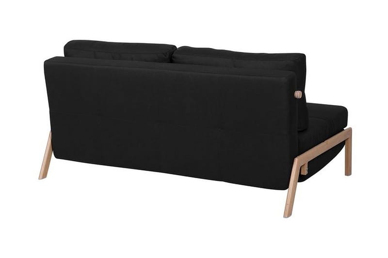 Edland 2-personers Rektangulær Sovesofa Foldbar 152 cm i Stof med Træben - Sort - Møbler - Sofaer - Sovesofaer