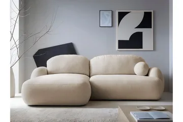 Efrem Sovesofa med Chaiselong 3-personers i Bouclé - Beige - Møbler - Sofaer - Sovesofaer
