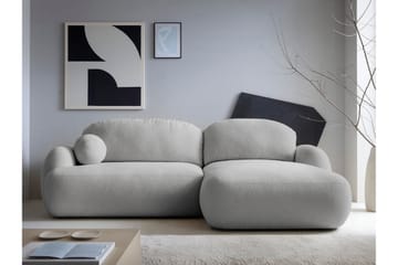 Efrem Sovesofa med Chaiselong 3-personers i Bouclé - Lysegrå - Møbler - Sofaer - Sovesofaer