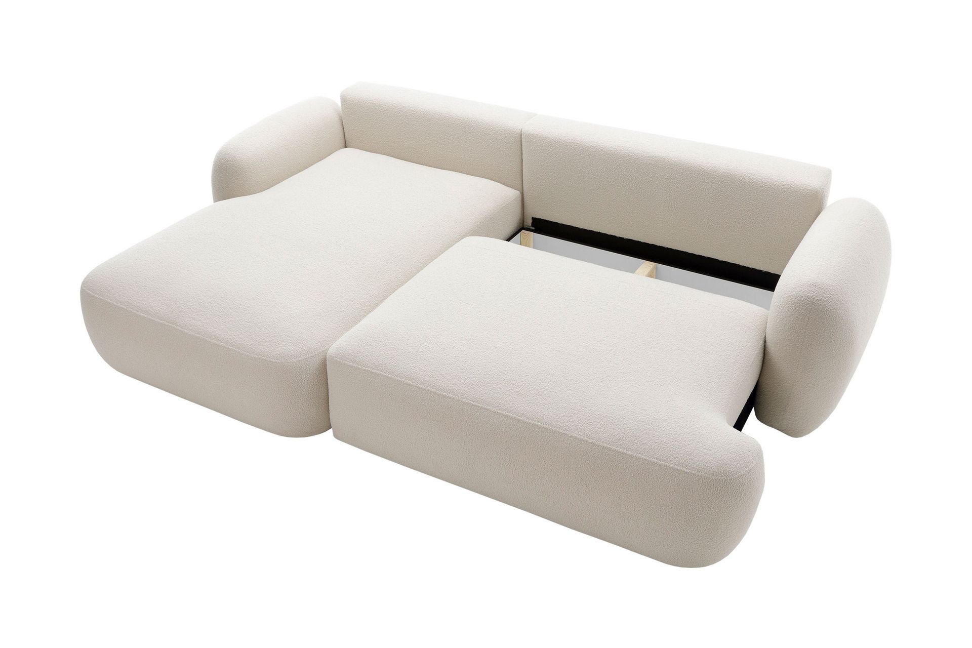 Efrem Sovesofa med Chaiselong 3-personers i Bouclé - Beige - Møbler - Sofaer - Sovesofaer
