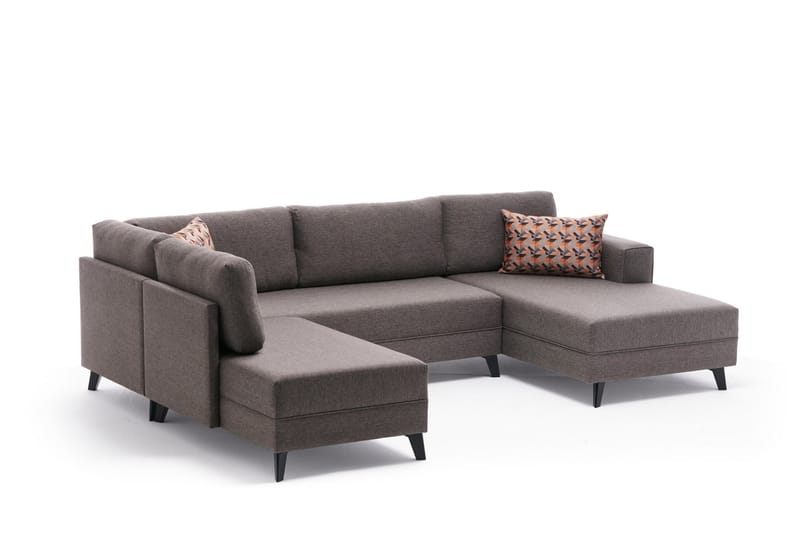 Efsunlu U-sovesofa - Brun/Sort - Sovesofaer - Sovesofa chaiselong