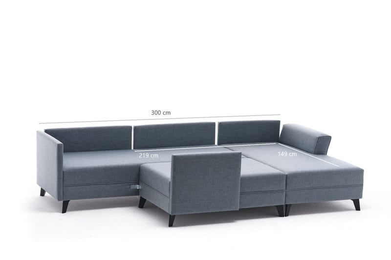 Efsunlu U-sovesofa - Brun/Sort - Møbler - Sofaer - Sovesofaer