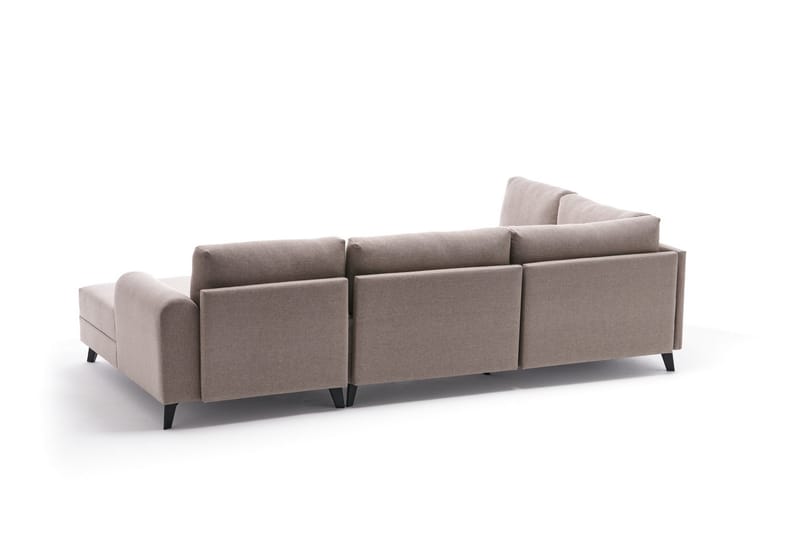 Efsunlu U-sovesofa - Cremehvid/Sort - Sovesofaer - Sovesofa chaiselong