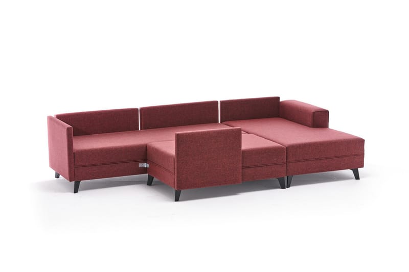 Efsunlu U-sovesofa - Rød/Sort - Møbler - Sofaer - Sovesofaer