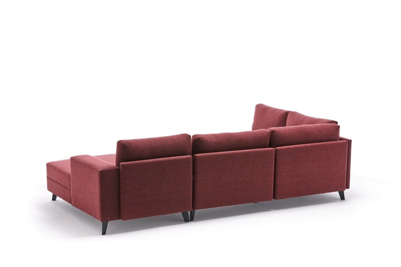 Efsunlu U-sovesofa - Rød/Sort - Møbler - Sofaer - Sovesofaer