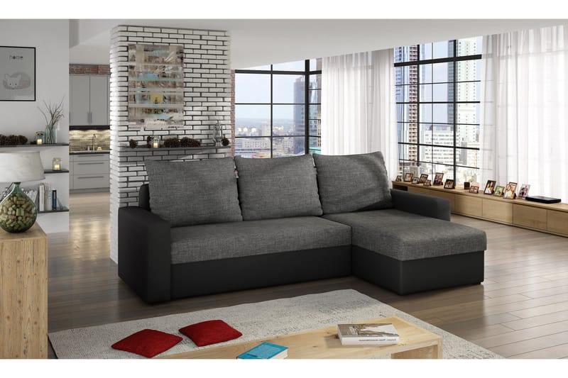 Eguino sovesofa, Grå/Sort