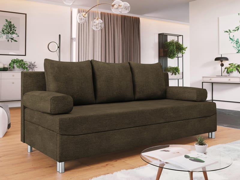 Eifion 3-personers sovesofa - mørkebrun - Møbler - Sofaer - Sovesofaer