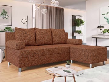 Eifion 3-personers sovesofa med chaiselong, højrevendt - rustorange - Møbler - Sofaer - Sovesofaer