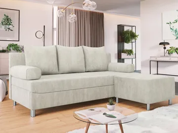 Eifion 3-personers sovesofa med chaiselong, højrevendt - lys beige - Møbler - Sofaer - Sovesofaer