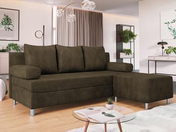 Eifion 3-personers sovesofa med chaiselong, højrevendt - brun - Møbler - Sofaer - Sovesofaer