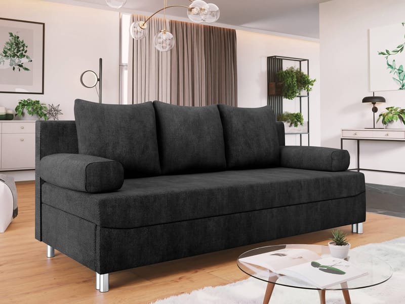 Eifion 3-personers sovesofa - sort - Møbler - Sofaer - Sovesofaer