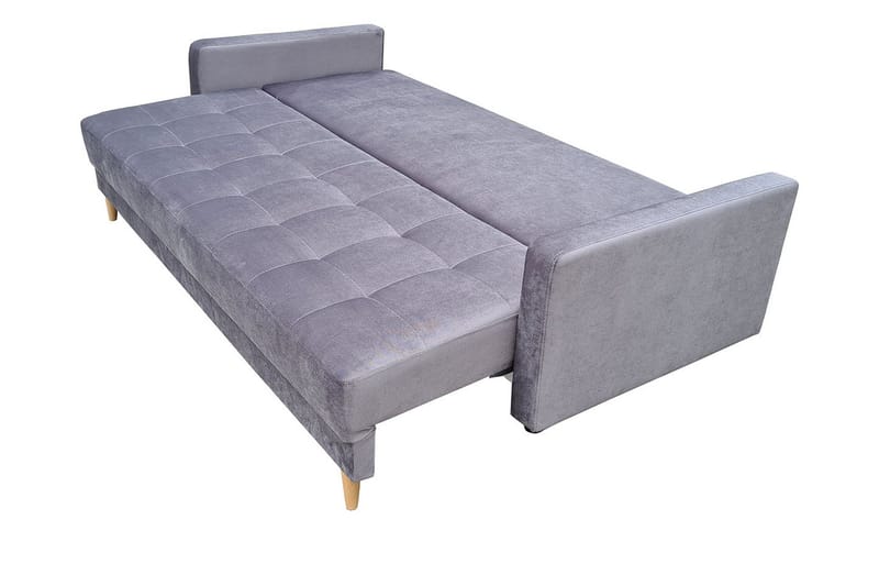 Eirado Rektangulær Sovesofa 140x194 cm med Opbevaring i Fløjl - Blå - Møbler - Sofaer - Sovesofaer