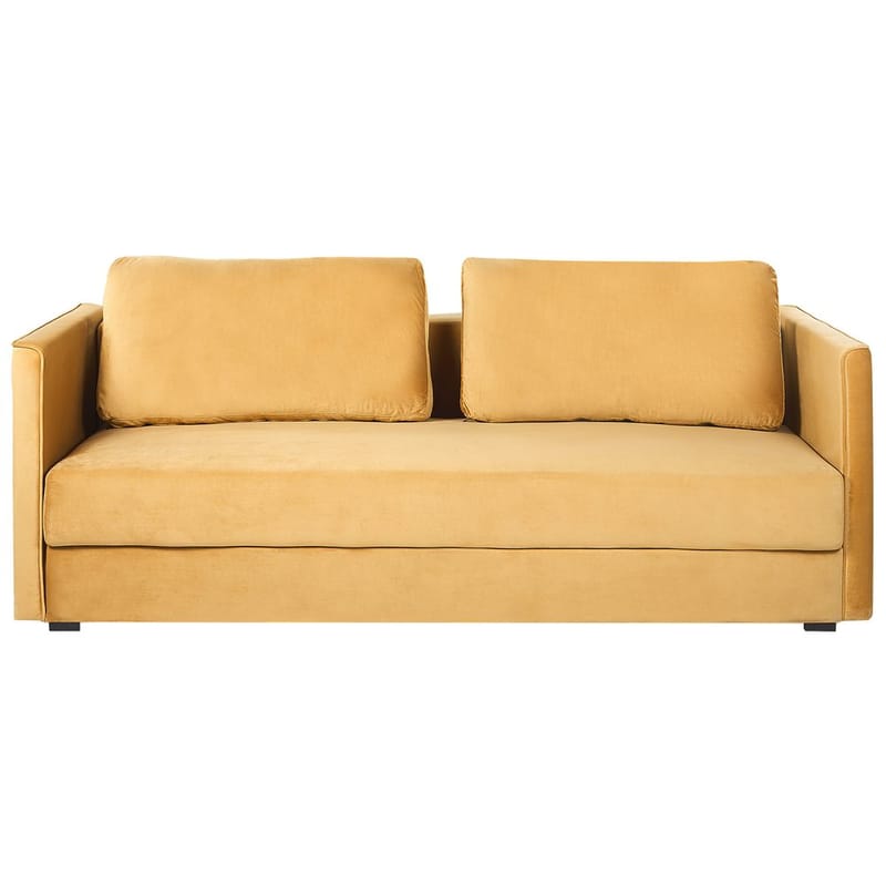 Eksjo 3-personers Sovesofa 146x203 cm med Opbevaring i Fløjl, Gul