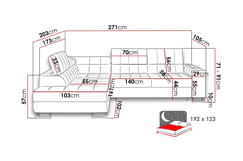 Elkind Hjørnesofa Højre - Mint - Møbler - Sofaer - Sovesofaer
