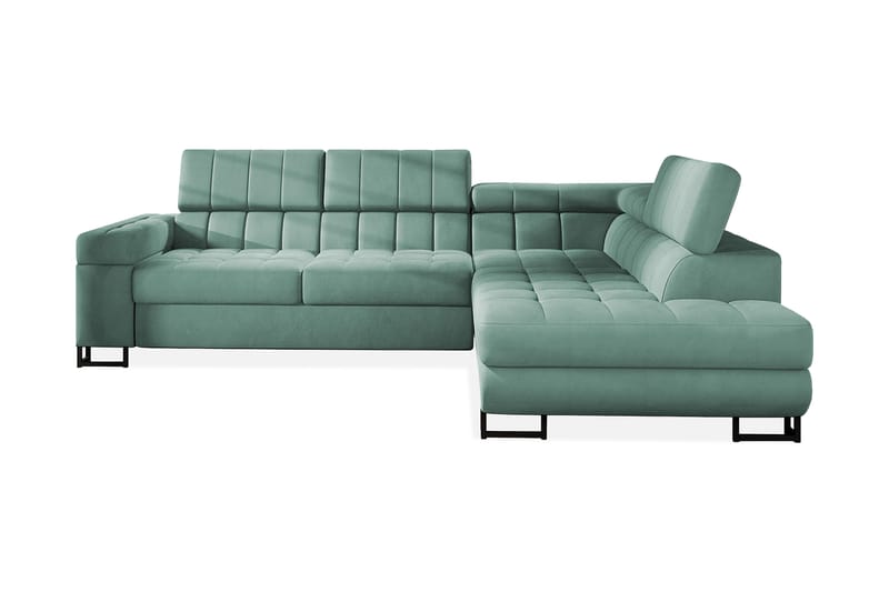 Elkind Hjørnesofa Højre - Mint - Sovesofaer - Velour sofaer