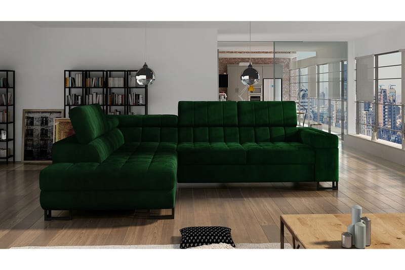 Elkind Hjørnesofa Venstre - Mørkegrøn - Møbler - Sofaer - Sovesofaer