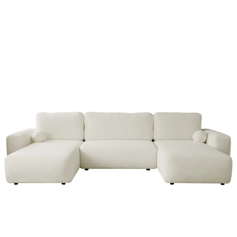 Elvior 5-personers U-formet sovesofa med dobbelt chaiselong - hvid - Møbler - Sofaer - Sovesofaer