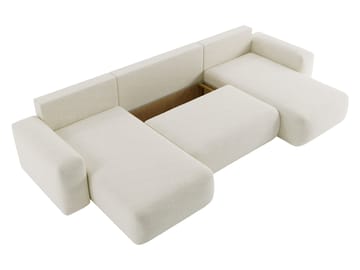 Elvior 5-personers U-formet sovesofa med dobbelt chaiselong - hvid - Møbler - Sofaer - Sovesofaer