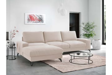 Emet Sovesofa med Chaiselong 3-personers - Lysebrun - Møbler - Sofaer - Sovesofaer