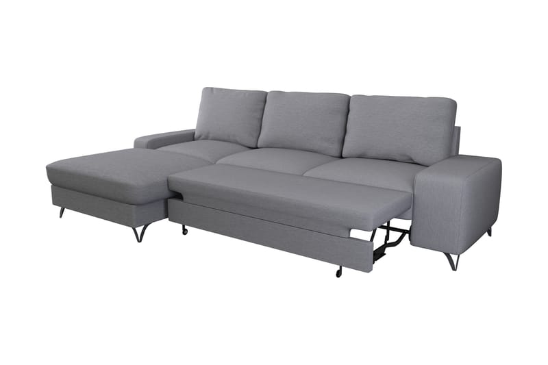 Emet Sovesofa med Chaiselong 3-personers - Grå - Møbler - Sofaer - Sovesofaer